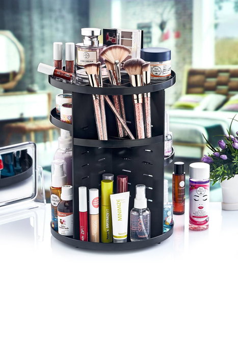 Hermia Organizador de Maquillaje 980302 Negro Plástico 23 x 23 x 30.5 cm